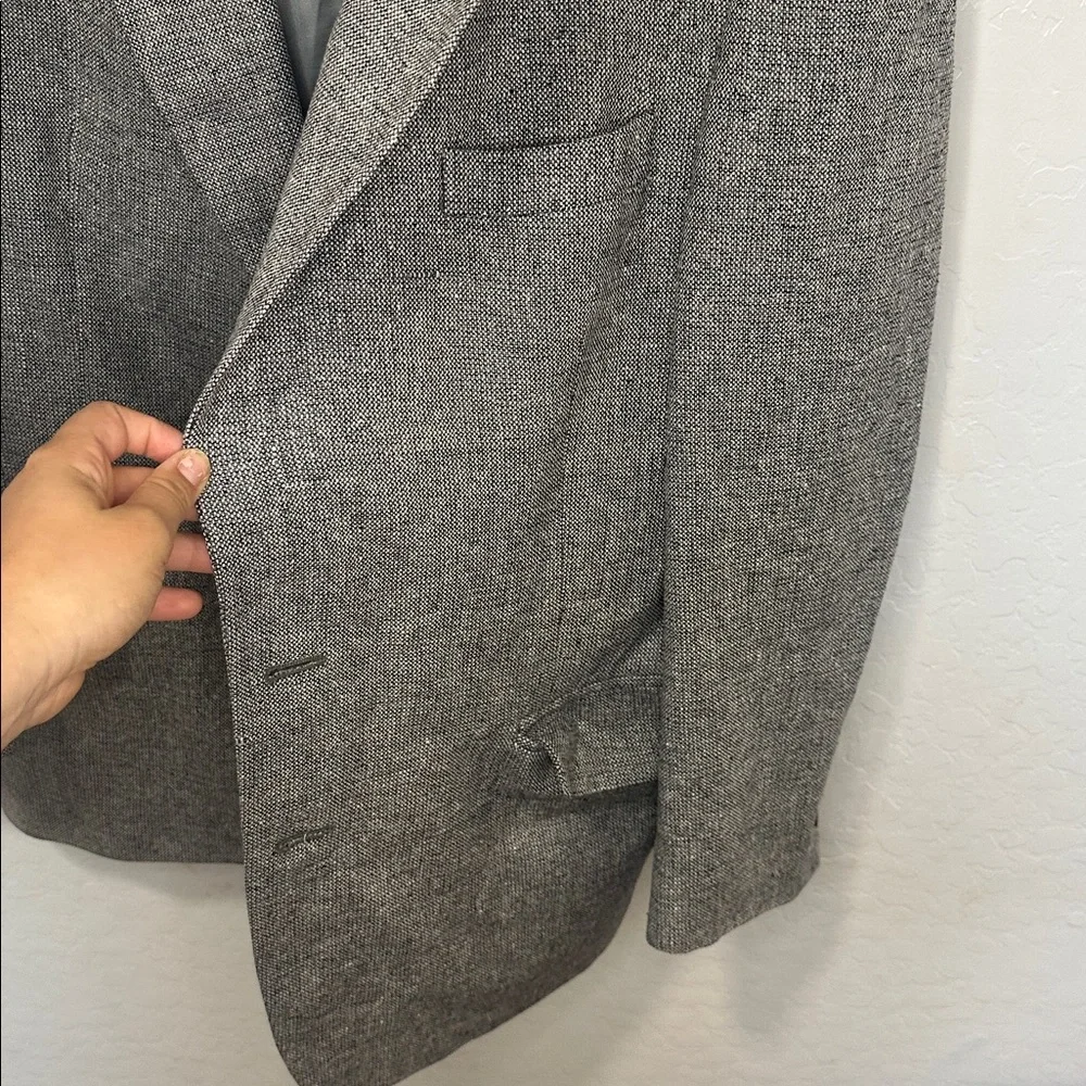 John weitz Men's‎ Gray Two-Button suit Blazer size 40S 100% silk coat formal